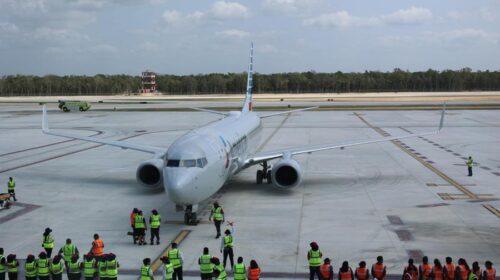 Aterriza en aeropuerto de Tulum primer vuelo internacional